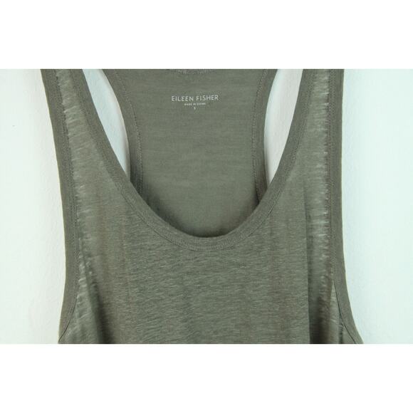 Eileen Fisher Womens Small 100% Linen Slub Knit Racerback Tank Top Lagenlook - Picture 3 of 6